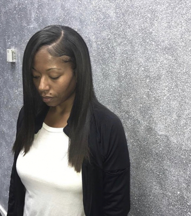 Weave installation w. Leave out for InHAIRitance Weave installation w. Leave out for InHAIRitance